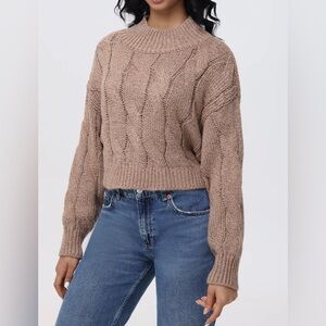 525 Lola Metallic Cable Knit Crop Sweater